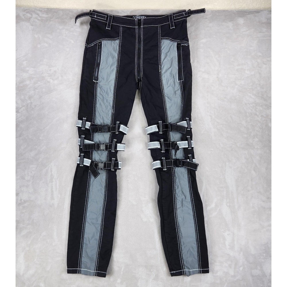 Tripp NYC Mens Daang Goodman Black Bondage Strap Buckle Pants XL 34x32
